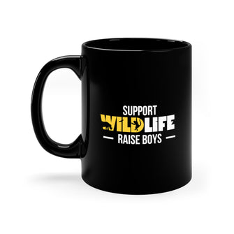 Graphix Fuse "Graphix Fuse "Support Wildlife Raise Boys" 11oz Black Mug