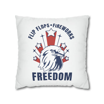 Graphix Fuse "Flip Flops Fireworks Freedom" Polyester Square Pillow Case