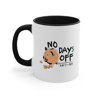 Graphix Fuse "Graphix Fuse "No Days Off" Black Accent Coffee Mug, 11oz