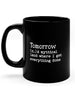 Graphix Fuse Tomorrow Description Black Mug, 11oz