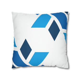 Graphix Fuse "Blue Shards" Abstract Design Polyester Square Pillowcase