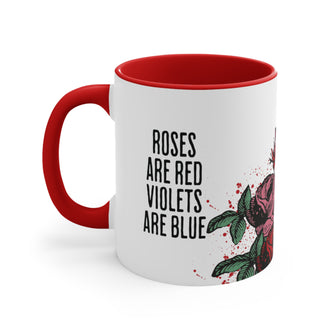 Graphix Fuse "Roses Are Red True Crime Poetry" Red Accent Coffee Mug, 11oz