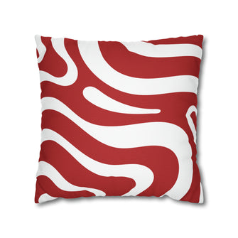Graphix Fuse "Red Zebra Swirls" Polyester Square Pillowcase