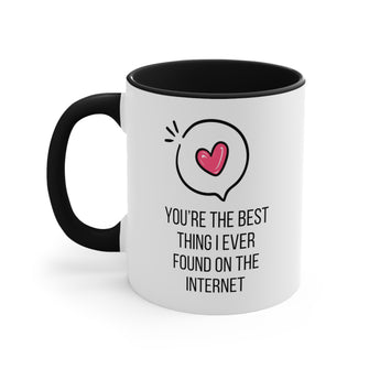 Graphix Fuse "The Best Thing I Found On The Internet" 11oz Accent Coffee Mug, black