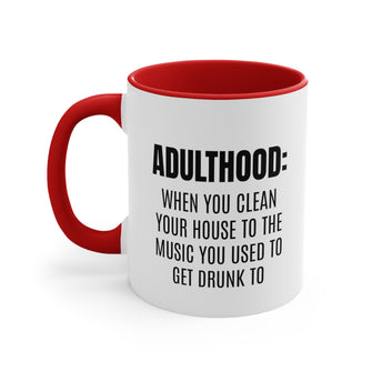 Graphix Fuse "Adulthood" Red Accent Coffee Mug, 11oz