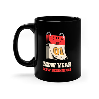 Graphix Fuse "New Year New Beginnings" 11oz Black Ceramic Mug