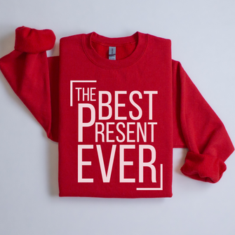 Graphix Fuse "The Best Present Ever" Unisex Sweatshirt, in red