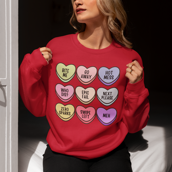 Graphix Fuse "Candy Hearts" Unisex Crewneck Sweatshirt